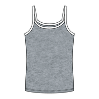 Rib Full-Length Tank with Contrast Spaghetti Straps - The Collegiate Lineup