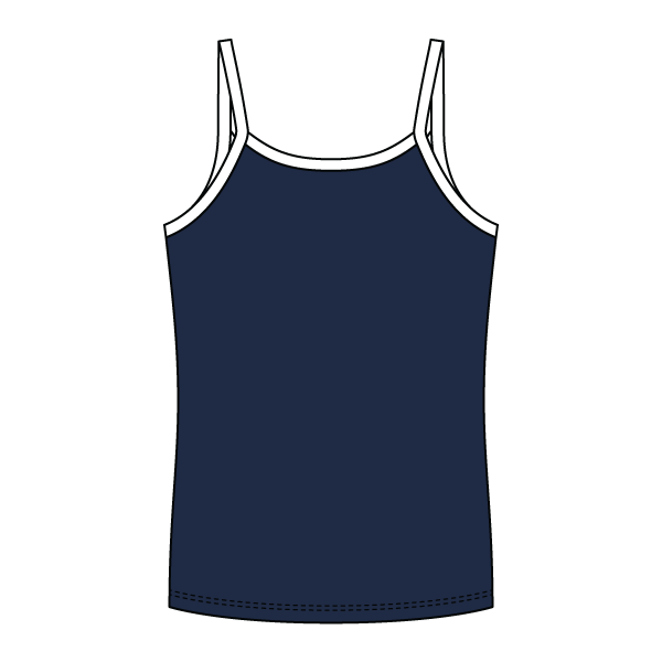 Rib Full-Length Tank with Contrast Spaghetti Straps - The Collegiate Lineup