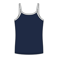 Rib Full-Length Tank with Contrast Spaghetti Straps - The Collegiate Lineup
