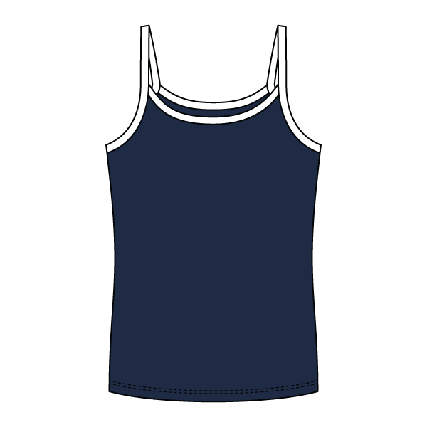 Rib Full-Length Tank with Contrast Spaghetti Straps - The Collegiate Lineup