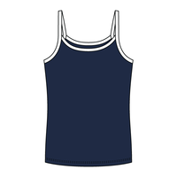 Rib Full-Length Tank with Contrast Spaghetti Straps - The Collegiate Lineup