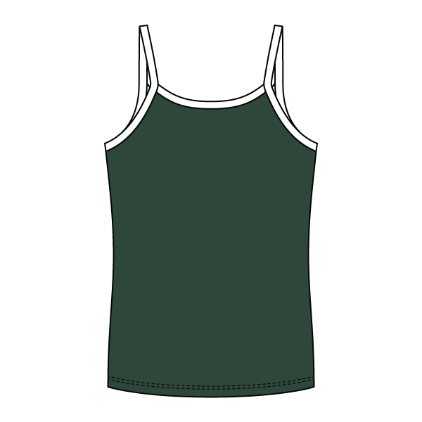 Rib Full-Length Tank with Contrast Spaghetti Straps - The Collegiate Lineup