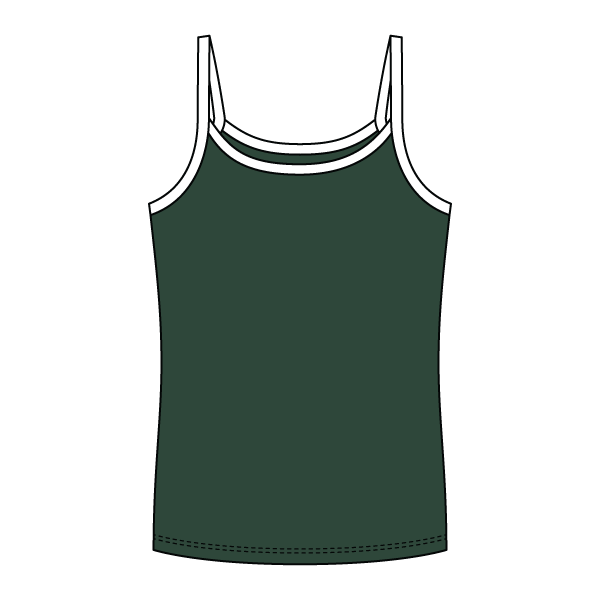 Rib Full-Length Tank with Contrast Spaghetti Straps - The Collegiate Lineup