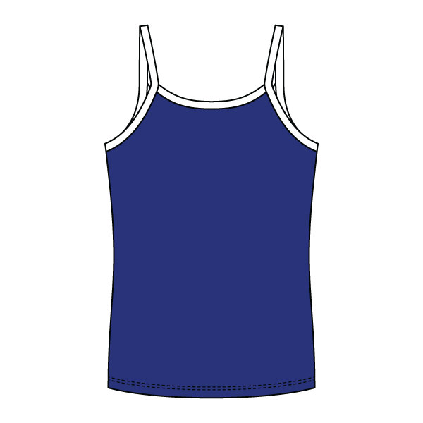 Rib Full-Length Tank with Contrast Spaghetti Straps - The Collegiate Lineup