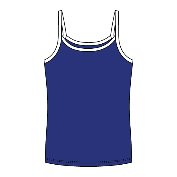 Rib Full-Length Tank with Contrast Spaghetti Straps - The Collegiate Lineup
