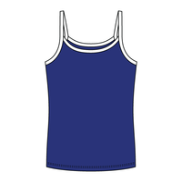 Rib Full-Length Tank with Contrast Spaghetti Straps - The Collegiate Lineup