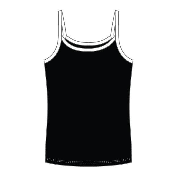 Rib Full-Length Tank with Contrast Spaghetti Straps - The Collegiate Lineup