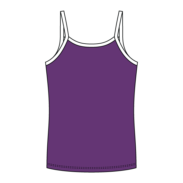 Rib Full-Length Tank with Contrast Spaghetti Straps - The Collegiate Lineup