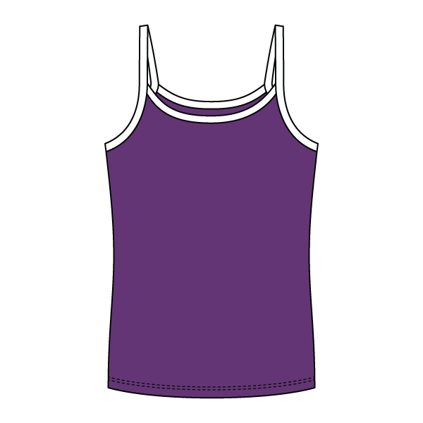 Rib Full-Length Tank with Contrast Spaghetti Straps - The Collegiate Lineup