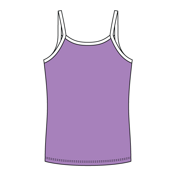 Rib Full-Length Tank with Contrast Spaghetti Straps - The Collegiate Lineup