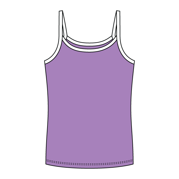 Rib Full-Length Tank with Contrast Spaghetti Straps - The Collegiate Lineup