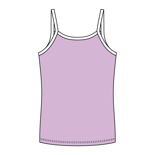 Rib Full-Length Tank with Contrast Spaghetti Straps - The Collegiate Lineup