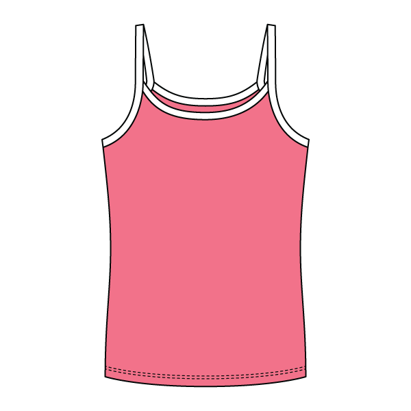 Rib Full-Length Tank with Contrast Spaghetti Straps - The Collegiate Lineup