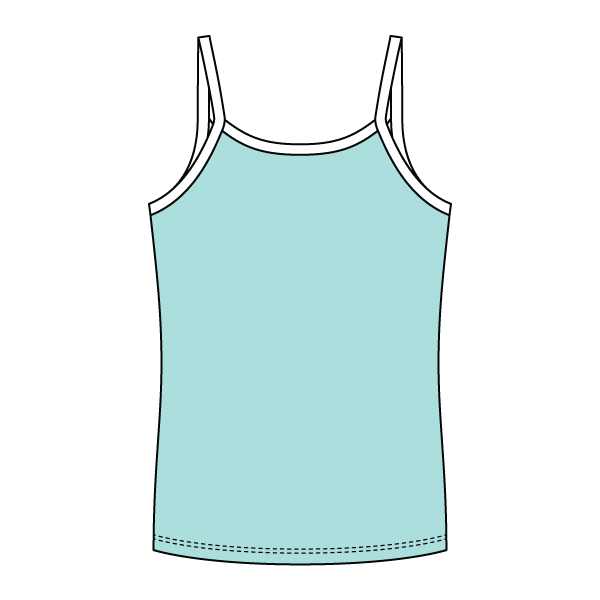 Rib Full-Length Tank with Contrast Spaghetti Straps - The Collegiate Lineup