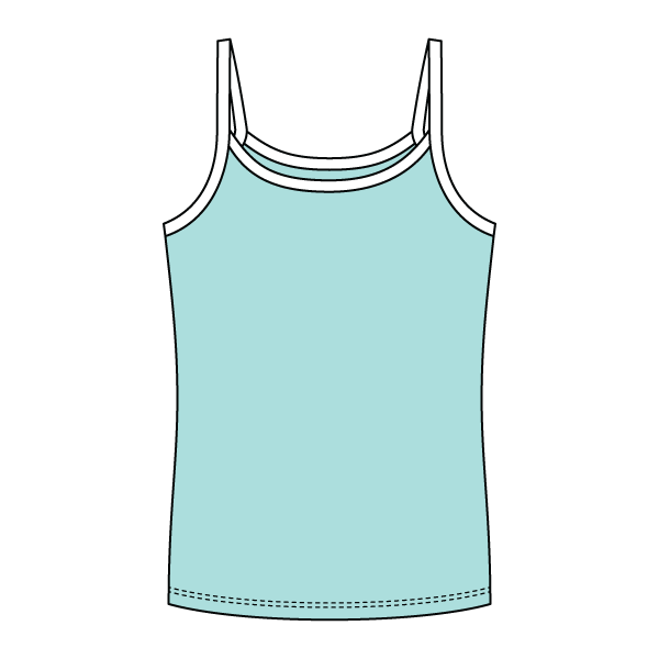 Rib Full-Length Tank with Contrast Spaghetti Straps - The Collegiate Lineup