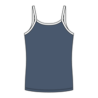 Rib Full-Length Tank with Contrast Spaghetti Straps - The Collegiate Lineup