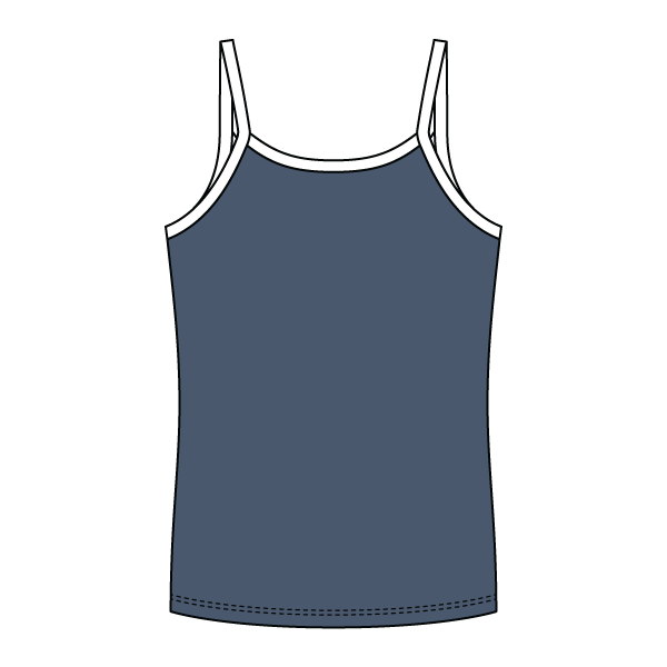 Rib Full-Length Tank with Contrast Spaghetti Straps - The Collegiate Lineup