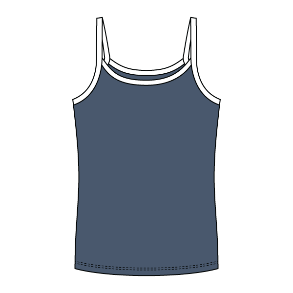 Rib Full-Length Tank with Contrast Spaghetti Straps - The Collegiate Lineup