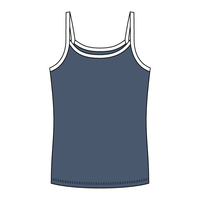 Rib Full-Length Tank with Contrast Spaghetti Straps - The Collegiate Lineup