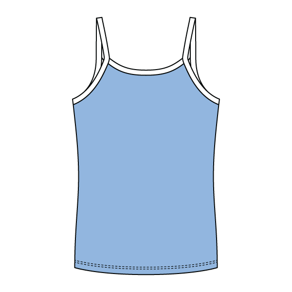 Rib Full-Length Tank with Contrast Spaghetti Straps - The Collegiate Lineup