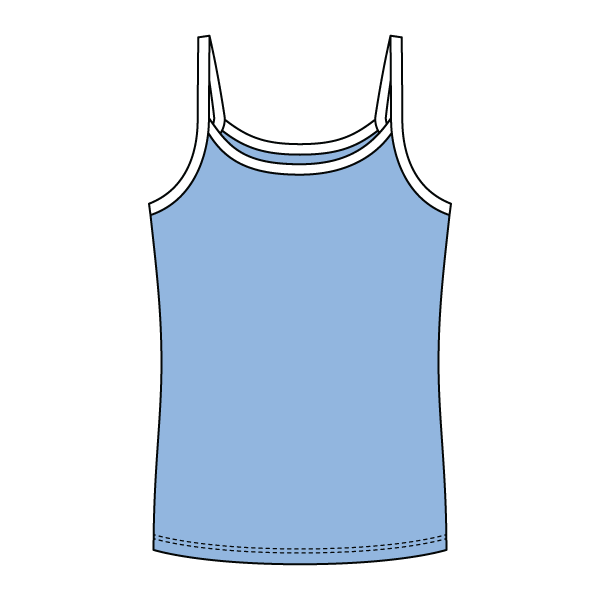Rib Full-Length Tank with Contrast Spaghetti Straps - The Collegiate Lineup