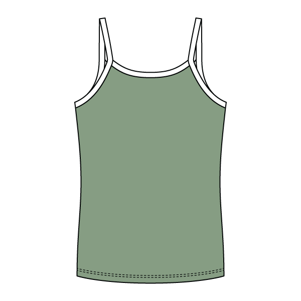 Rib Full-Length Tank with Contrast Spaghetti Straps - The Collegiate Lineup