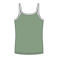 Rib Full-Length Tank with Contrast Spaghetti Straps - The Collegiate Lineup
