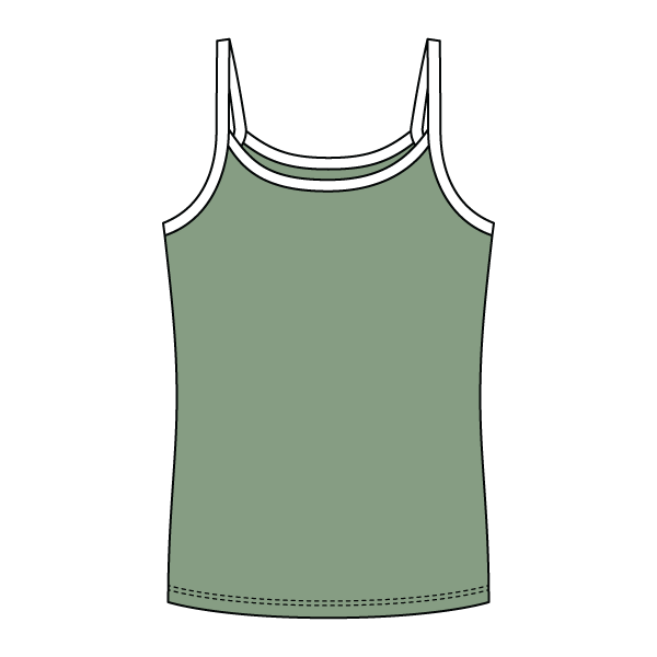 Rib Full-Length Tank with Contrast Spaghetti Straps - The Collegiate Lineup
