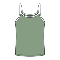 Rib Full-Length Tank with Contrast Spaghetti Straps - The Collegiate Lineup