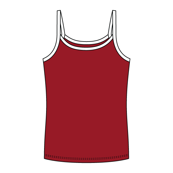 Rib Full-Length Tank with Contrast Spaghetti Straps - The Collegiate Lineup