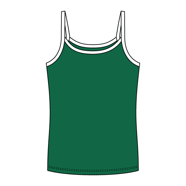 Rib Full-Length Tank with Contrast Spaghetti Straps - The Collegiate Lineup