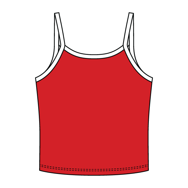 Rib Tank with Contrast Spaghetti Strap - The Collegiate Lineup