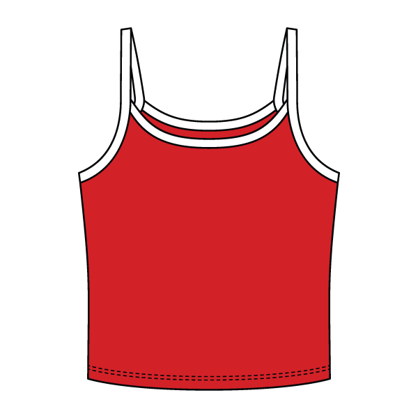 Rib Tank with Contrast Spaghetti Strap - The Collegiate Lineup