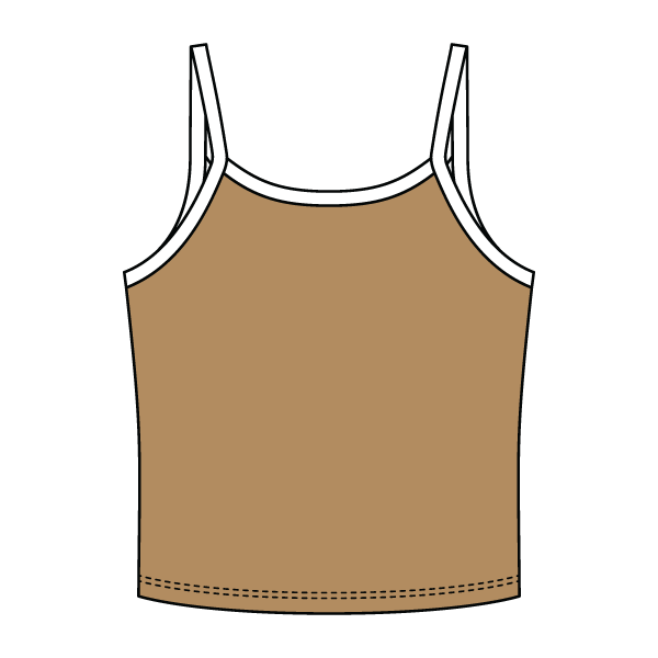 Rib Tank with Contrast Spaghetti Strap - The Collegiate Lineup