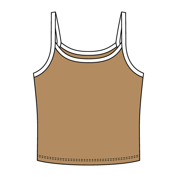 Rib Tank with Contrast Spaghetti Strap - The Collegiate Lineup