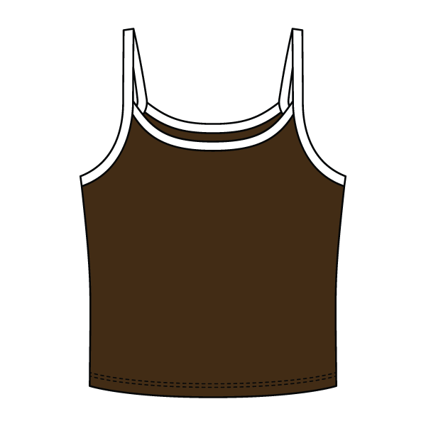 Rib Tank with Contrast Spaghetti Strap - The Collegiate Lineup