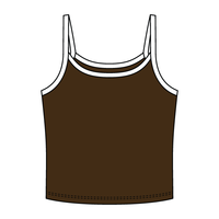 Rib Tank with Contrast Spaghetti Strap - The Collegiate Lineup