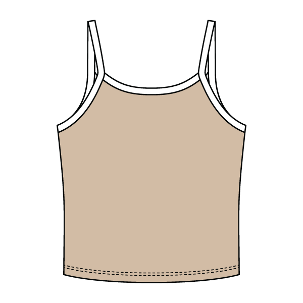 Rib Tank with Contrast Spaghetti Strap - The Collegiate Lineup