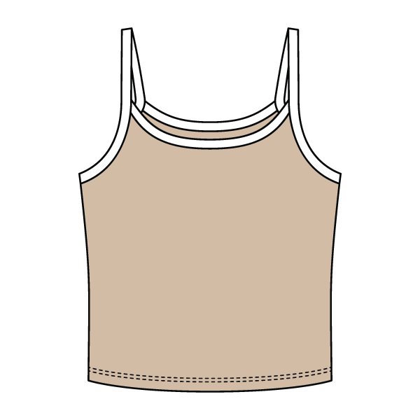 Rib Tank with Contrast Spaghetti Strap - The Collegiate Lineup