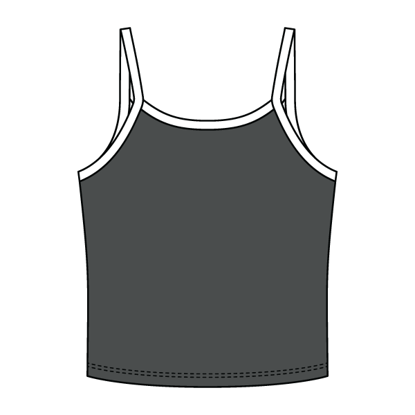 Rib Tank with Contrast Spaghetti Strap - The Collegiate Lineup