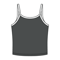 Rib Tank with Contrast Spaghetti Strap - The Collegiate Lineup