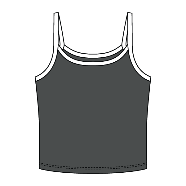 Rib Tank with Contrast Spaghetti Strap - The Collegiate Lineup