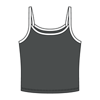 Rib Tank with Contrast Spaghetti Strap - The Collegiate Lineup