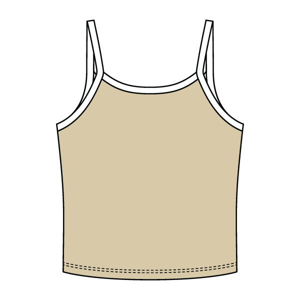 Rib Tank with Contrast Spaghetti Strap - The Collegiate Lineup