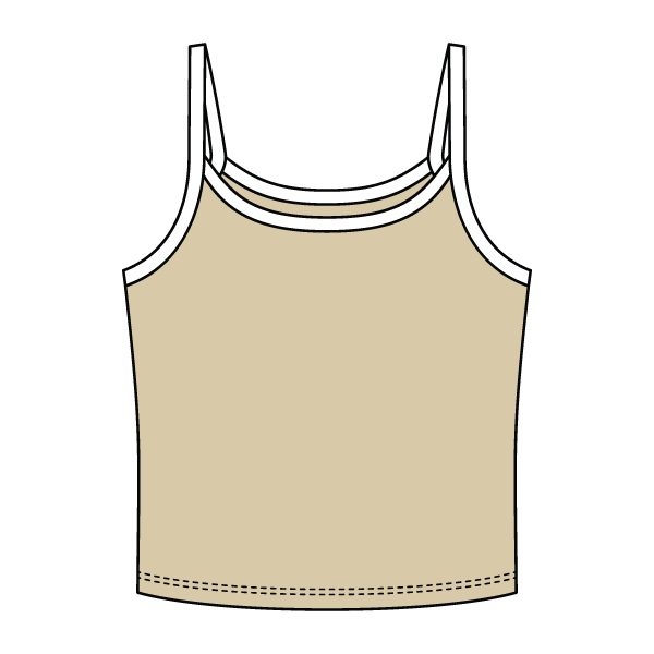 Rib Tank with Contrast Spaghetti Strap - The Collegiate Lineup