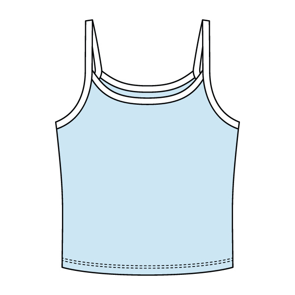 Rib Tank with Contrast Spaghetti Strap - The Collegiate Lineup