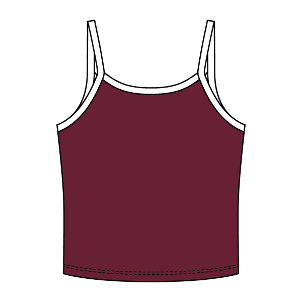 Rib Tank with Contrast Spaghetti Strap - The Collegiate Lineup