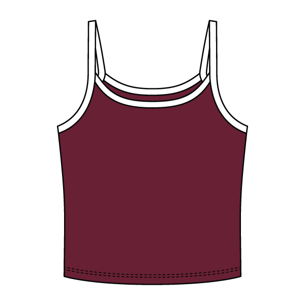 Rib Tank with Contrast Spaghetti Strap - The Collegiate Lineup
