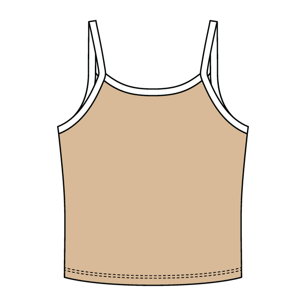 Rib Tank with Contrast Spaghetti Strap - The Collegiate Lineup