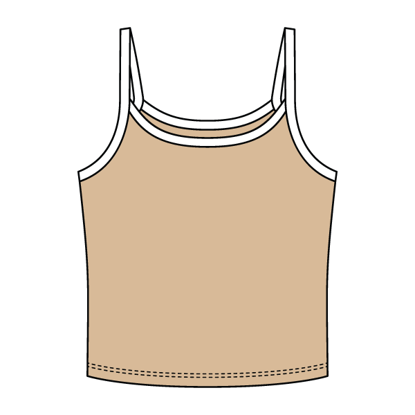 Rib Tank with Contrast Spaghetti Strap - The Collegiate Lineup